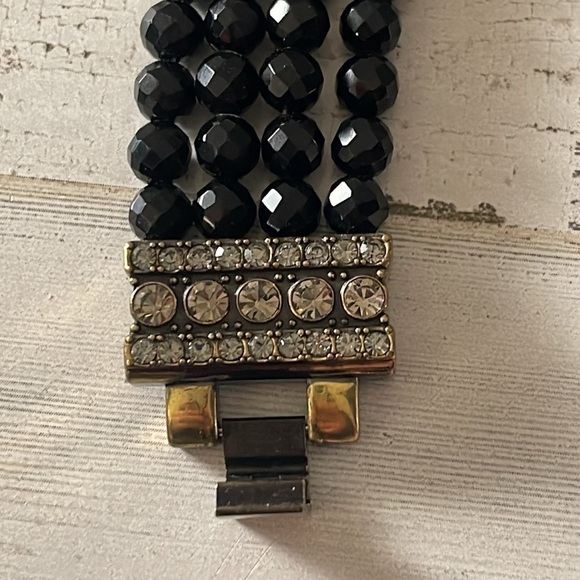 Sparkling Heidi Daus Black Beaded Crystal Watch. - Picture 5 of 11
